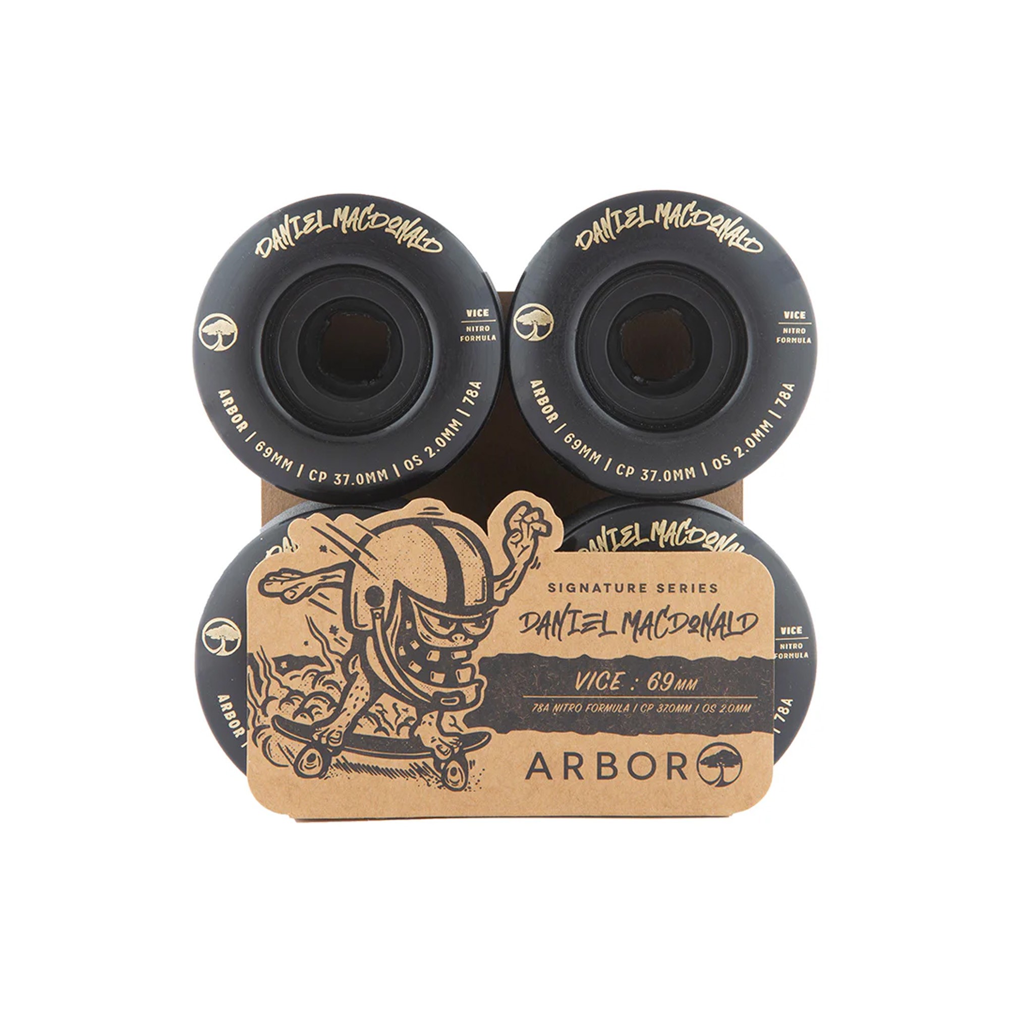 Roues Arbor Vice Daniel Macdonald 69mm (x4) | Roue Longboard | Jack'n Roll